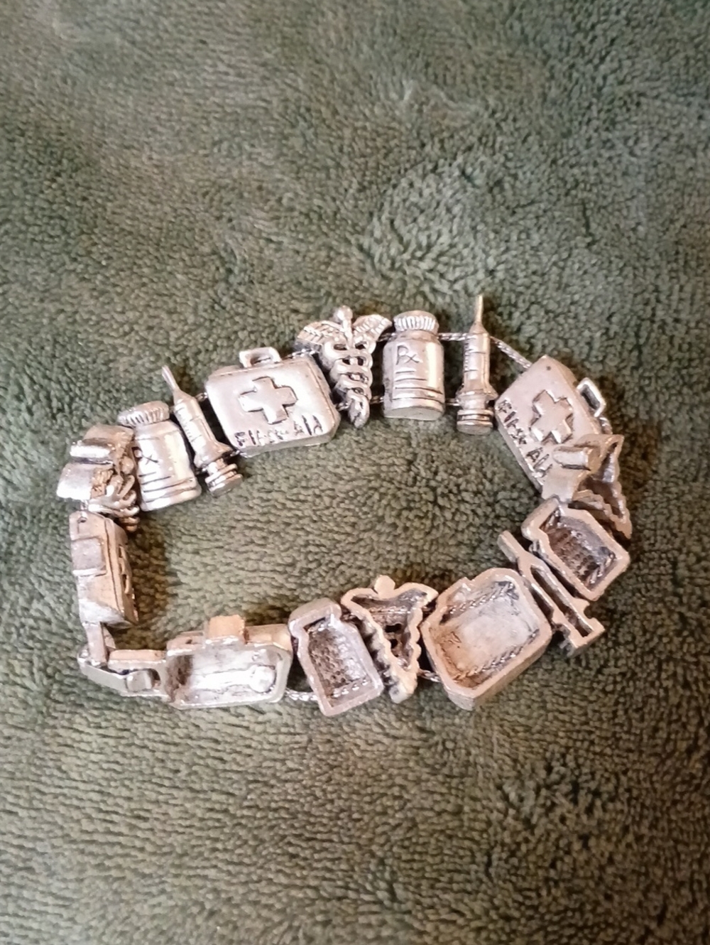 Source Unknown Silver Medical Charm Bracelet - Silver